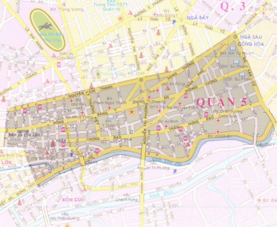 Bản đồ địa lý quận 5, Tp Hồ Chí Minh 