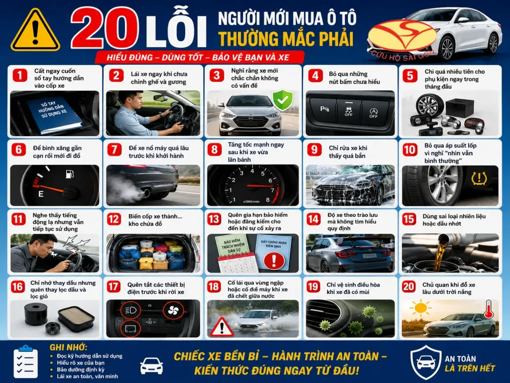 20 lỗi người mới mua ô tô thường mắc phải