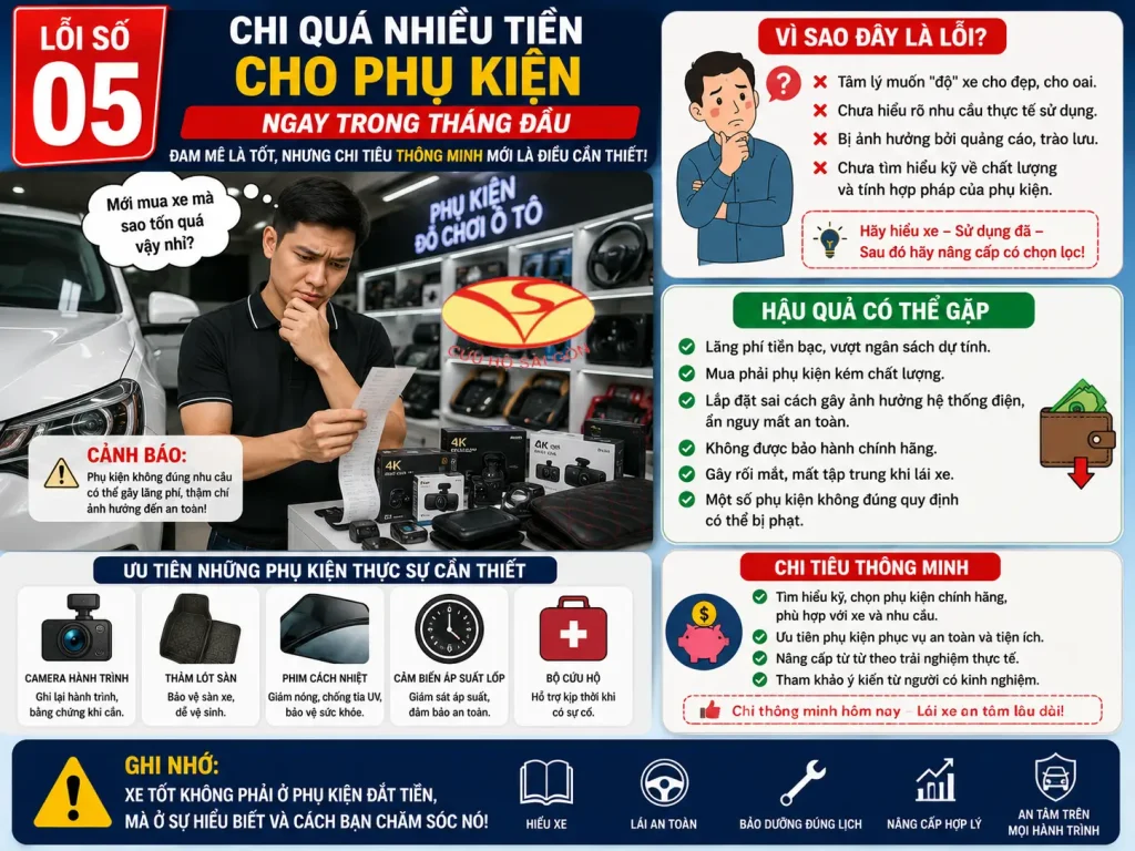 Chi quá nhiều tiền cho phụ kiện ngay trong tháng đầu
