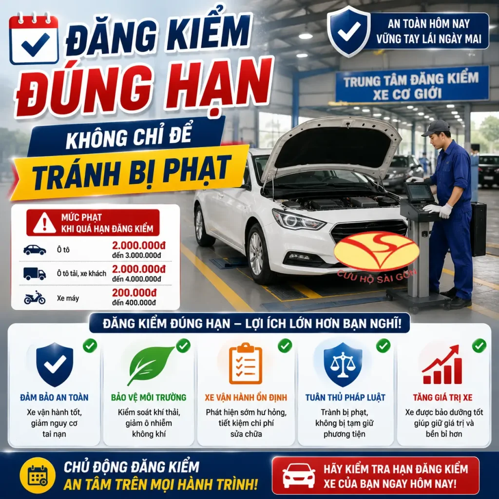 Đăng kiểm đúng hạn không chỉ để tránh bị phạt