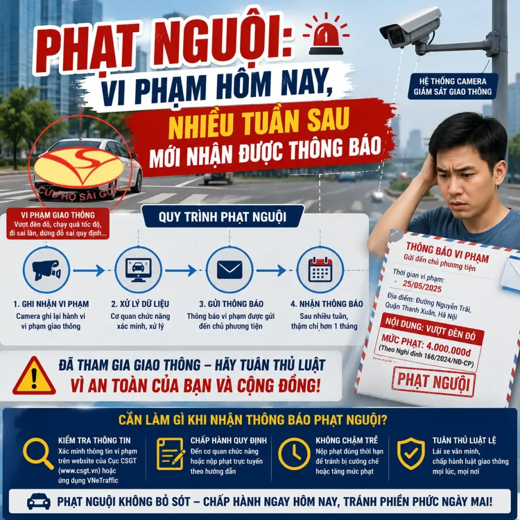 Phat nguoi vi pham hom nay nhieu tuan sau moi nhan duoc thong bao