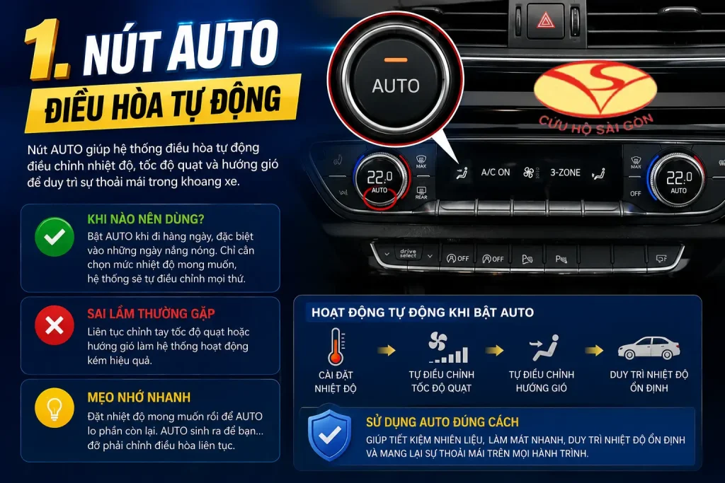 Nút AUTO – Điều hòa tự động
