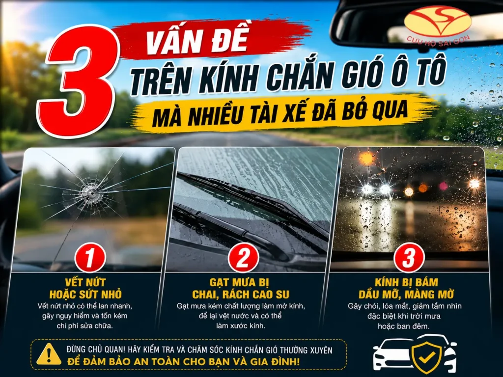 3 Vấn đề trên kính chắn gió ô tô mà nhiều tài xế đã bỏ qua