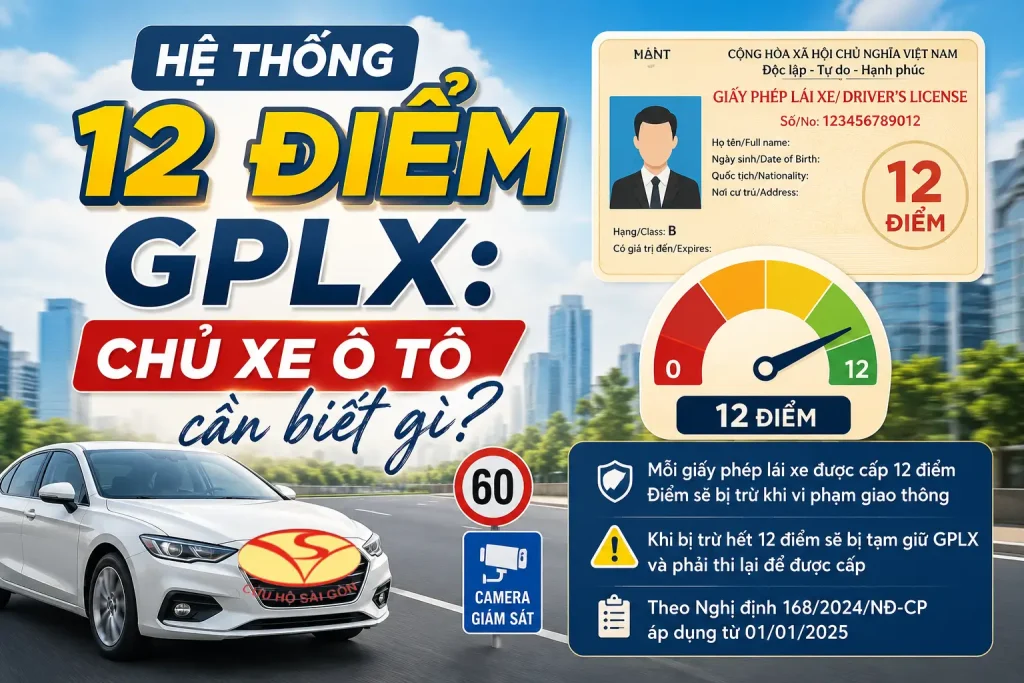 Hệ thống 12 điểm GPLX: Chủ xe ô tô cần biết gì? 1 Hệ thống 12 điểm GPLX: Chủ xe ô tô cần biết gì?