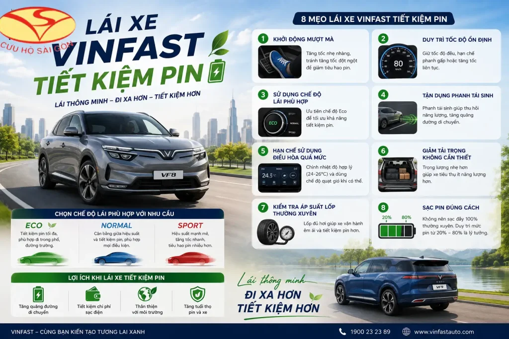 Lái Xe Vinfast Tiết Kiệm Pin