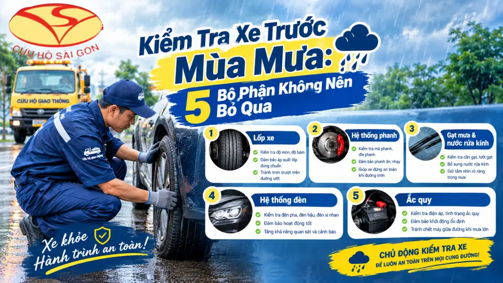 Kiểm tra xe trước mùa mưa: 5 bộ phận không nên bỏ qua